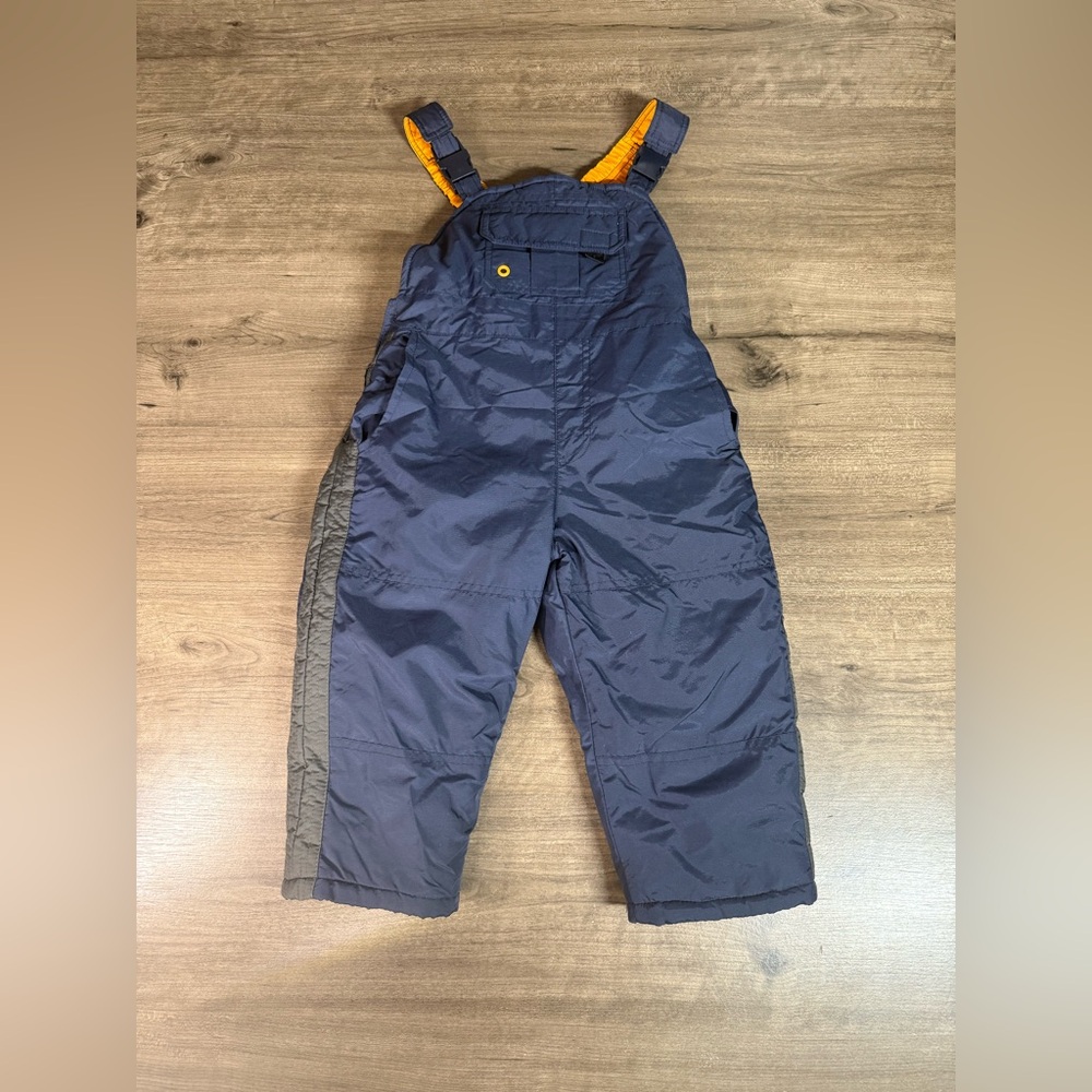 Vintage 90s’ Oshkosh Boys/Girls Snobibs/coveralls Blue/Orange Trim 3T